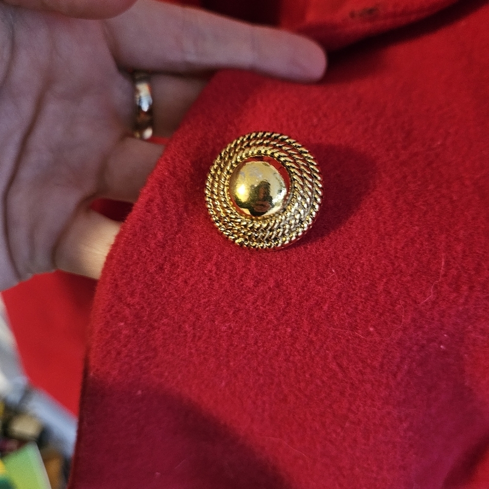 Vintage Wool & Cashmere Red Blazer By Mister Leonard - Picture 4 of 9